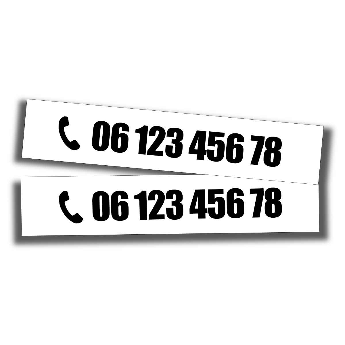 Custom Phone Number Car tag sticker 2x | Boldons