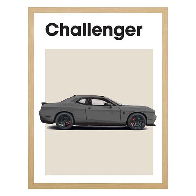 Dodge Challenger Auto Poster Grijs